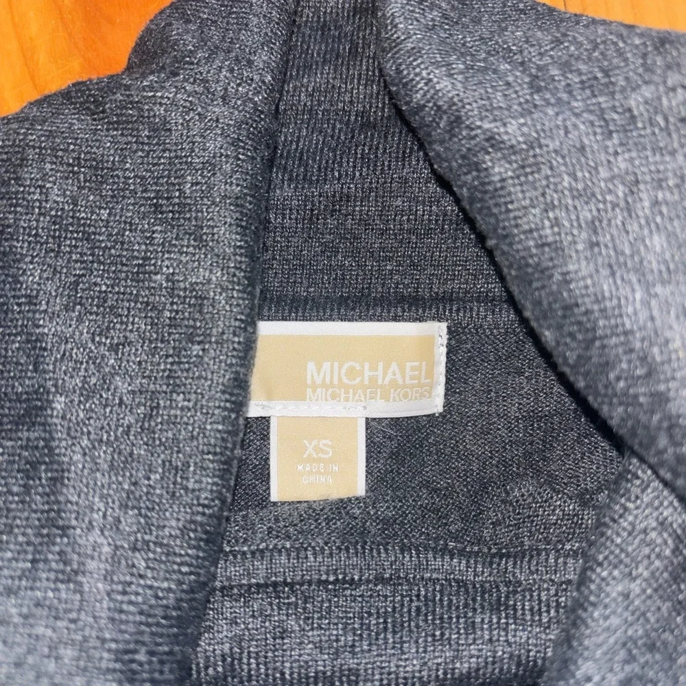 Michael Kors Fringe Cowl Neck Sweater Gray XS